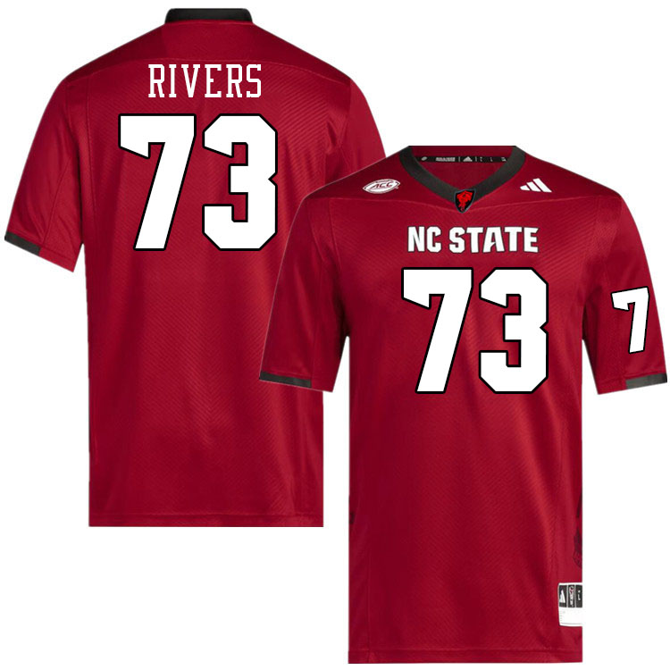 Men #73 Darion Rivers NC State Wolfpack College Football Jerseys Stitched-Red